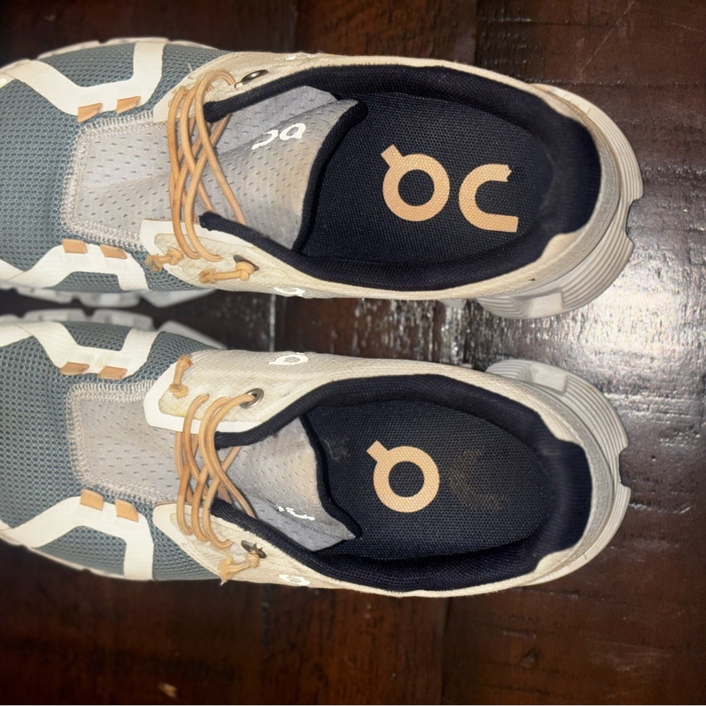 On Running Women's Yellow Tan and Dark Teal Athletic Shoes - Picture 8 of 9
